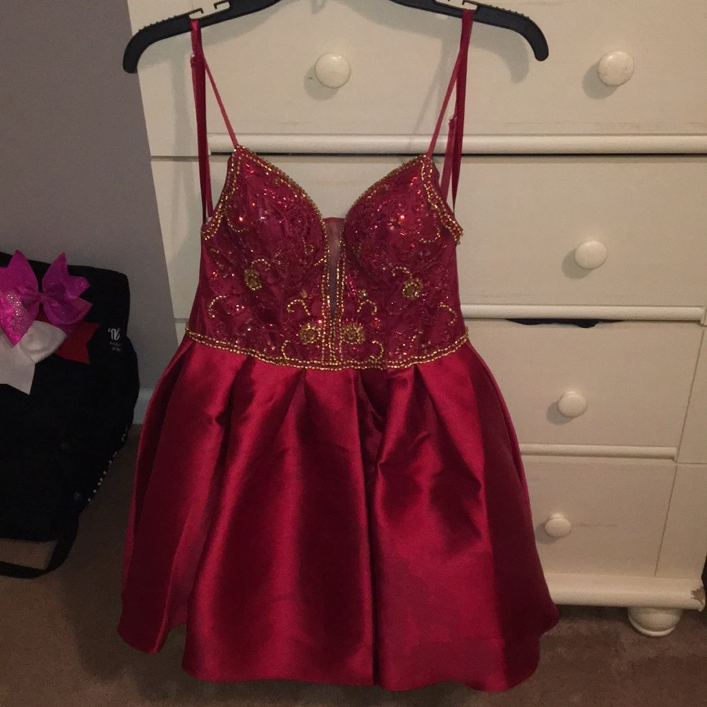 red formal dress